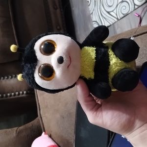 2018 Ty Beanie Boos Busby 6" Bumblebee yellow black & peach with orange eyes